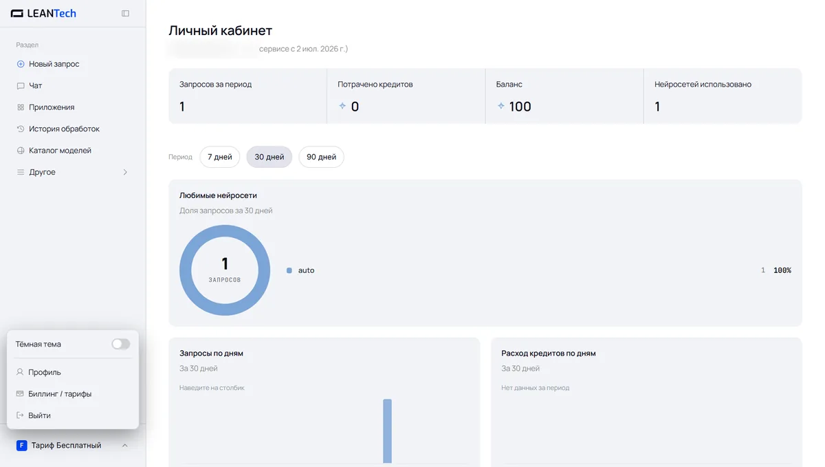 Каталог моделей и доступ к Oracle AI в LeanTech AI